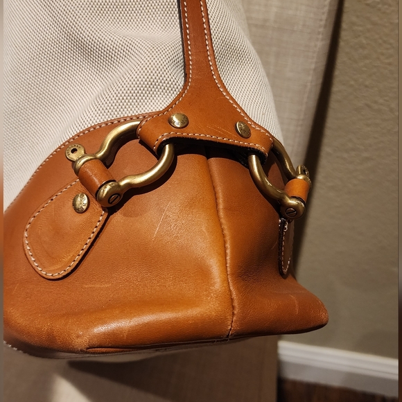 Burberry Canvas Tote with leather trim - Cream w/ brown leather trim - Picture 4 of 14